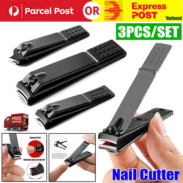 3Pcs Manicure Nail Cutter Stainless Steel Nail Clipper Cutter Toenail Trimm Set