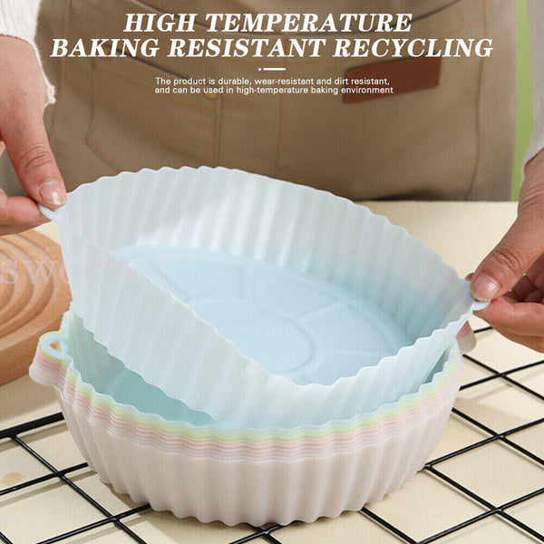 1/2pcs Air Fryer Silicone Basket Pot Liners Baking Tray Replacement Accessories