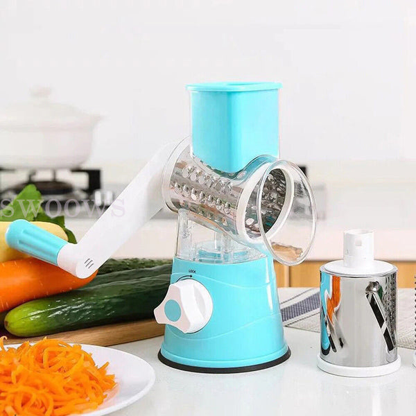 Kitchen Vegetable Fruit Slicer Cutter Shredder Food Manual Rotary Grater Chopper