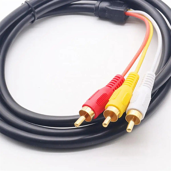 2x HDMI to RCA RGB Male AV 3 RCA Video Audio Converter Cable For HDTV DVD Player