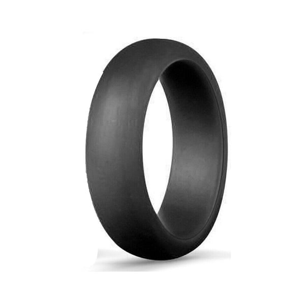 Silicone Rubber Wedding Round Band Ring Flexible Comfortable Work Sport Gym 6MM