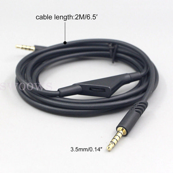 Audio Cable Gaming Headset 2M Volume Control For Astro A10 A40 A30 A50