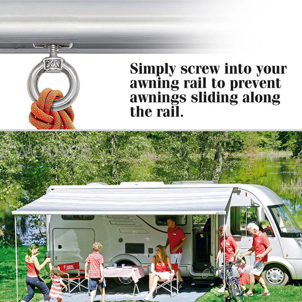 2x STAINLESS STEEL AWNING RAIL STOPPERS Caravan Motorhome Campervan multipurpose