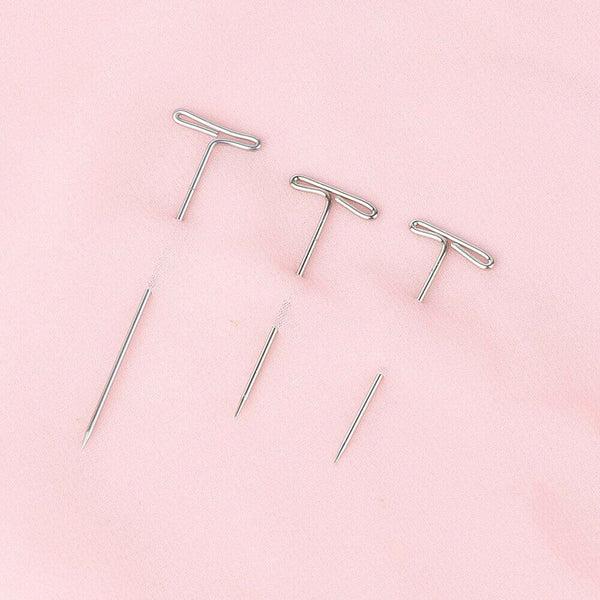 SILVER METAL T PINS 32/38/51MM MODELLING CRAFTS SEWING MACRAME WIGS DIY