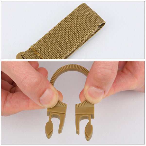 Tactical MOLLE Webbing Strap Clip Water Drink Bottle Holder Hook For Waist Belt