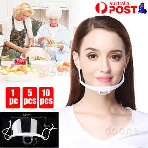 Transparent Face Mask-For Catering Kitchen Retail Hotel Salon Spa Restaurant AU