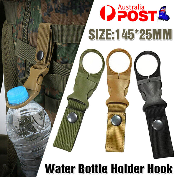 Tactical MOLLE Webbing Strap Clip Water Drink Bottle Holder Hook For Waist Belt