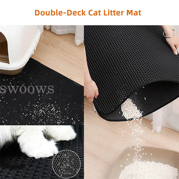 Cat Litter mat Large Pet Litter Box Trapping Sifting Mats Waterproof Urine Tray