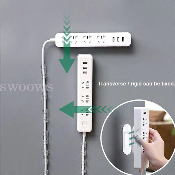 Punch-free Plug Fixer Self-Adhesive Socket Wire Organizer Power Strip Shelf AU
