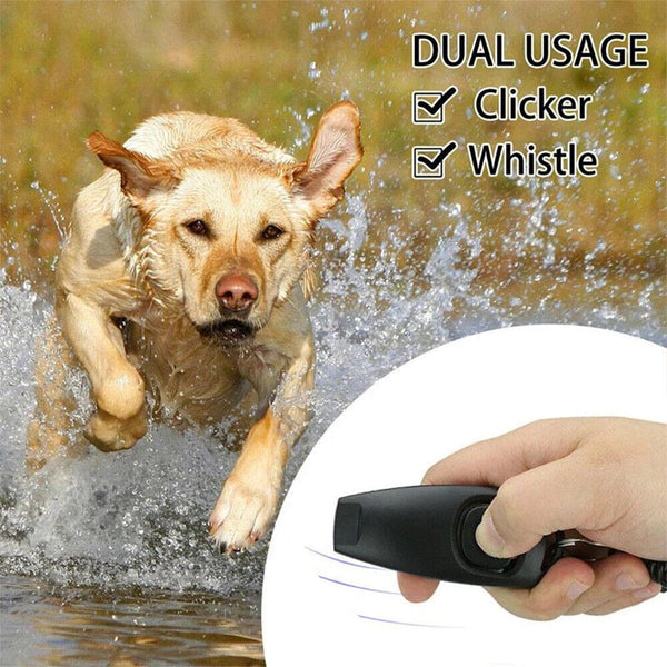 UP3XDog Training Whistle Clicker Stop Pet Bark Combo Obedience Puppy Train Skill