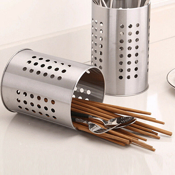 Home Cutlery Stand Holder Conical Utensil Stainless Steel Rack Drainer Kitchen