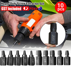 10pcs Heavy-Duty Screw Extractor Set, Screw and Bolt Extractor Set Easy Out AU