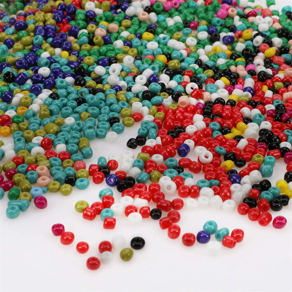 12000Pcs 3mm Glass Seed Beads 24 Colors Loose Beads Kit Bracelet Beads DIY