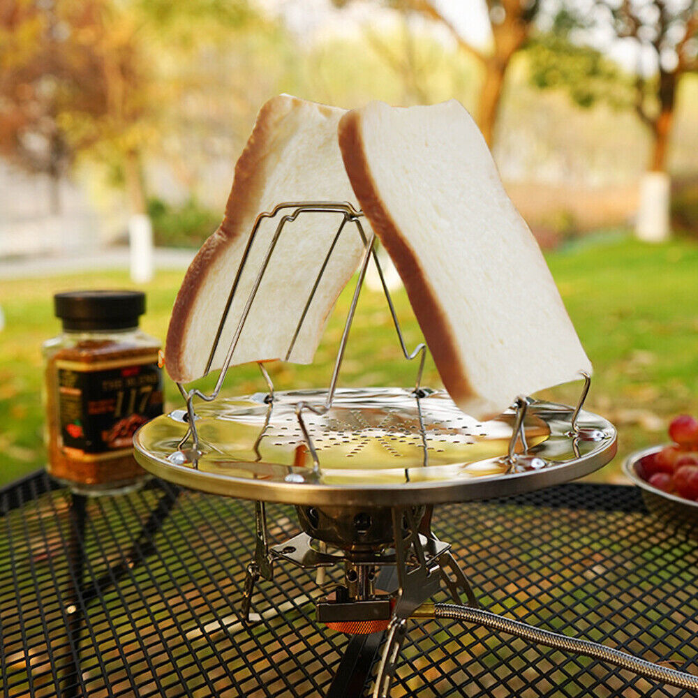 4 Slice Camping Bread Toast Tray Gas Stoves Cooker Outdoor BBQ Toaster ...