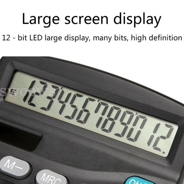 Solar Electronic Desk Calculator Extra Large Display Business Battery 12 Digit