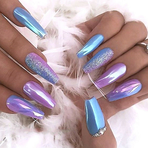 Aurora Mermaid Unicorn Pearl Shimmer Mirror AB Chrome Effect Nail Powder 12 Grid