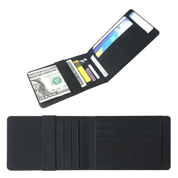 WALLET MONEY MENS WOMENS BLACK LEATHER CREDIT CARD HOLDER SLIM WALLET AU