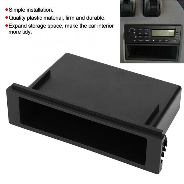 Universal Car 1 Din Dash Holder Storage Box Plastic Black Stereo Radio Pocket