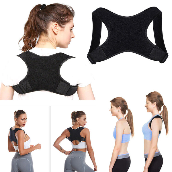 1/2Posture Corrector Adjustable Back Shoulder Belt Support Body Brace BackUnisex