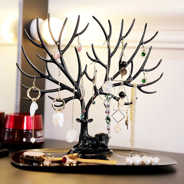 Necklace Ring Earring Deer Tree Stand Holder Show Rack Jewelry Display Organizer