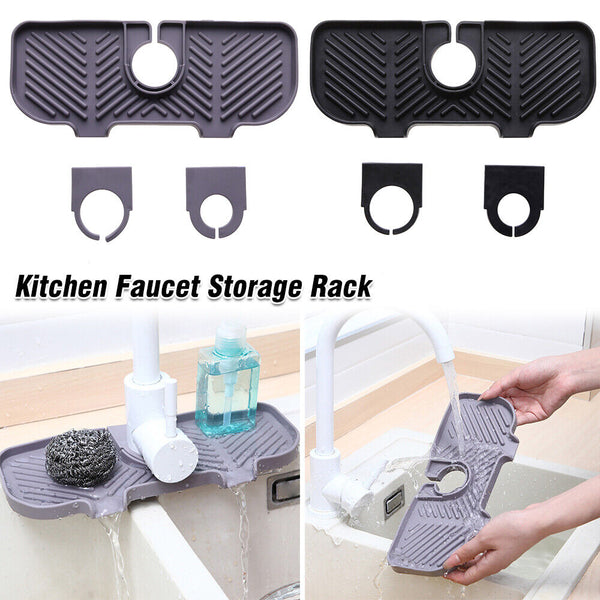 1/2x Kitchen Faucet Storage Rack Holder Soap Sponges Caddy Organizer Sink Basket