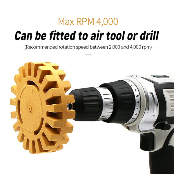 Decal Remover Rubber Eraser Wheel Adhesive Sticker Graphics Removal Eraser Tool