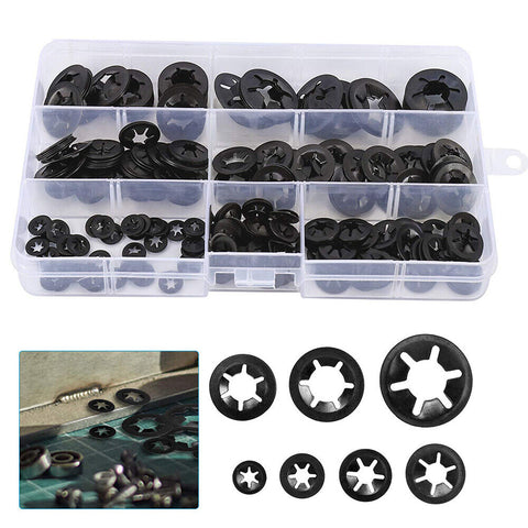 340PCS M6 M8 M10 For Starlock Washers Push On Lock Star Nut Fastener Clips Lock