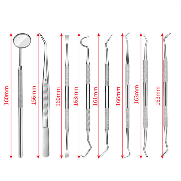 Teeth Hygiene Picks Mirror Scaler Tartar Calculus Plaque Remover Dental Tool Kit