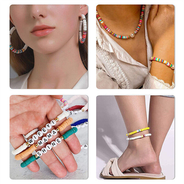 5822pcs Clay Heishi Beads Flat Beads Kit for Bracelets Necklace Earrings Anklets