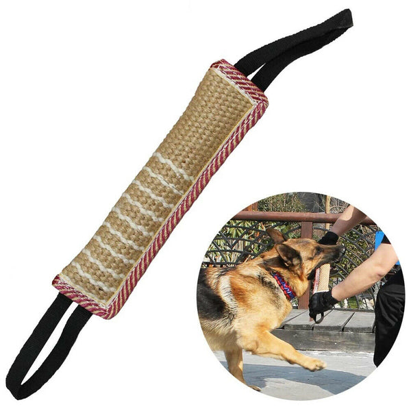 Dog Tug Toy Bite Pillow Strong Pull Dog Toy Training with 2 Rope Handles Toys