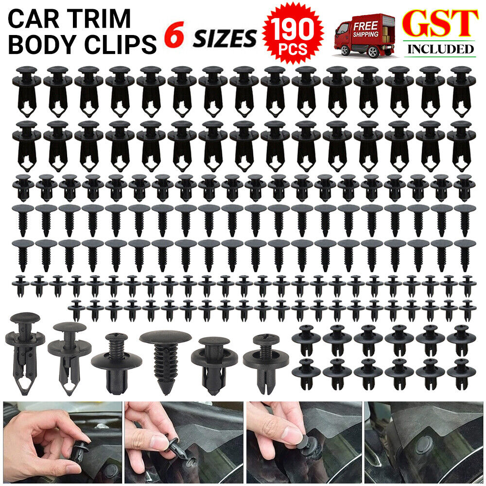 190x Car Trim Body Clips Kit Rivets Retainer Auto Panel Bumper Plastic Fastener