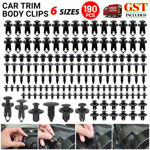 190x Car Trim Body Clips Kit Rivets Retainer Auto Panel Bumper Plastic Fastener
