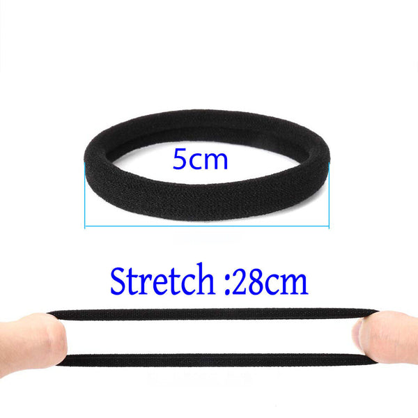 50x Women Girls Hair Band Ties Rope Ring Elastic Hairband Ponytail Holder Black