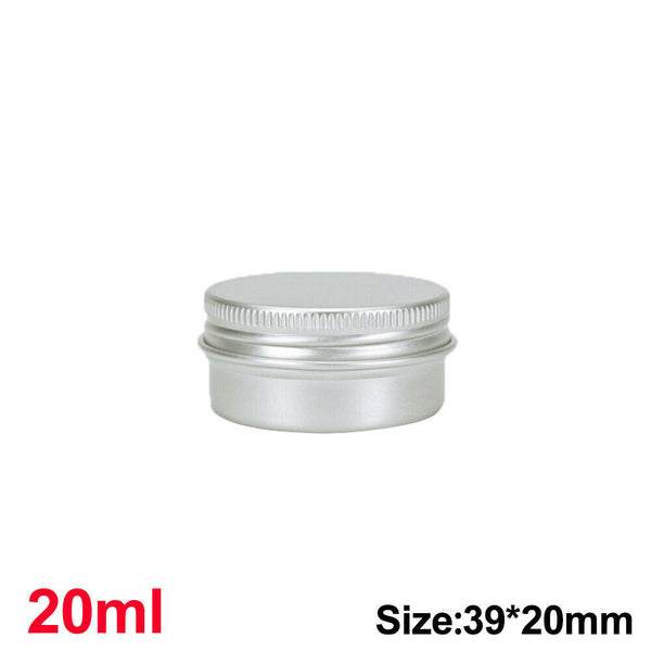 50/100pcs Durable Silver Aluminum Cosmetic Pot Lip Balm Jar Containers Empty Tin