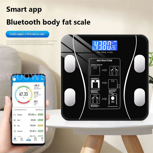 Bathroom Scale Digital Weight BMI Smart Weighing Body LED Bluetooth