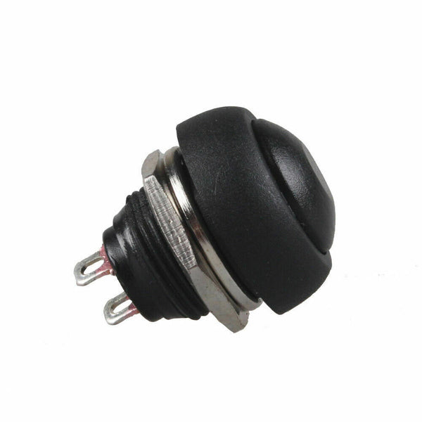 Latest 5Pcs Mini Round Switch 12mm Waterproof Momentary Push Button Black 12-24V