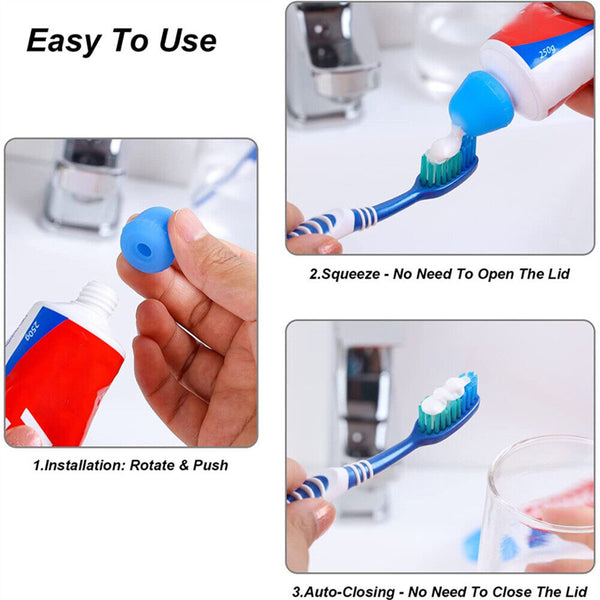 5/10x Silicone Toothpaste Cap Self-sealing Squeezer Toothpaste Pump Dispenser