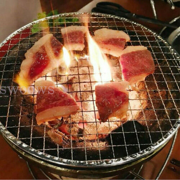 3pcs BBQ Steel Grill Mesh Fish Meat Round Net Barbecue Camping Outdoor Mat Pad