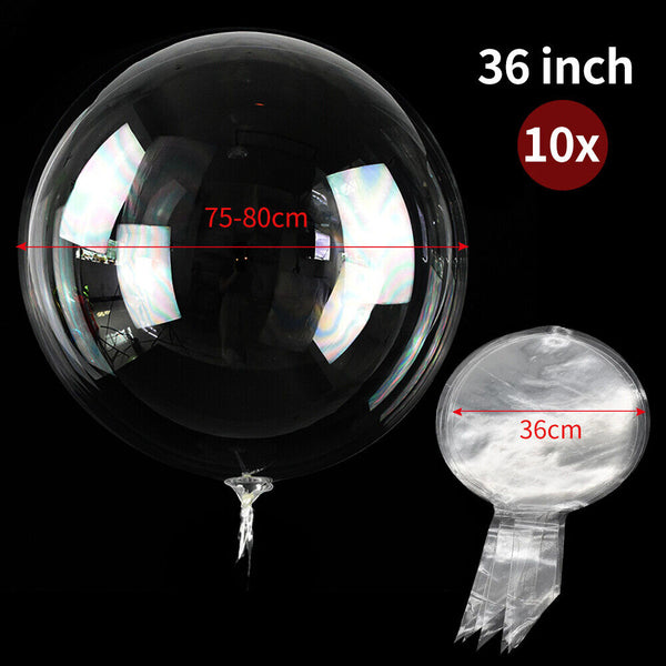 10PCS Clear Round Giant Jumbo Large Bubble Balloon Party Wedding Birthday Bobo