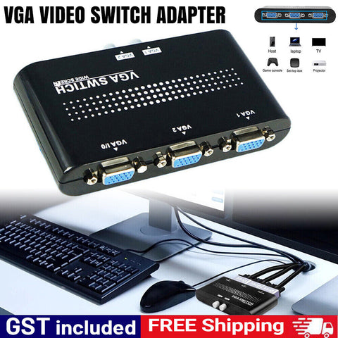 2Ports VGA Switcher Splitter 2Way VGA Video Switch Adapter Converter Box for PC