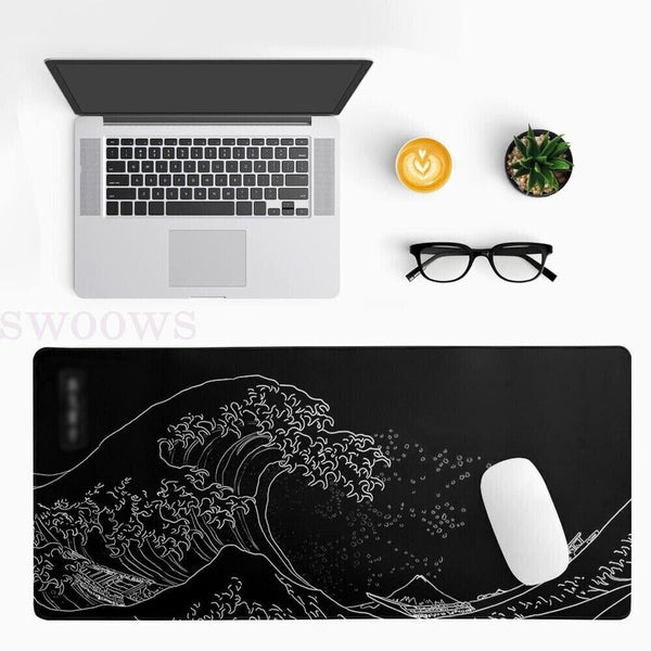 Sea Wave Non-slip Office Desk Mouse Mat Large Keyboard Pad Game