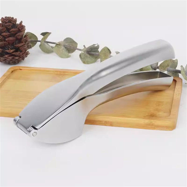 Garlic Press Crusher Stainless Steel Kitchen Mincer Masher Squeezer Tool Silver