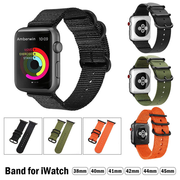 Watch Band For Apple Watch Series Band 7 SE 6 5 4 3 2 Sports Canvas Nylon Strap