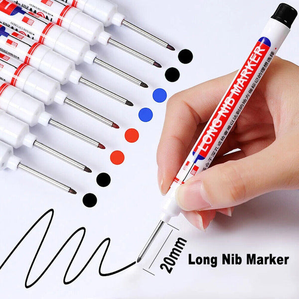 6Pcs Long Head Deep Hole Long Nosed Marker Multifunction Deep Drill Hol Marker