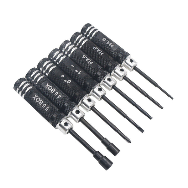 7 Pieces Screwdriver Set RC Tool Steel Kit for RC Model Car Helicopter Black