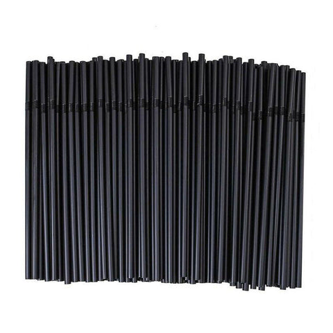 Black Drinking Straw Party Cocktail Plastic Disposable Straws Individual package