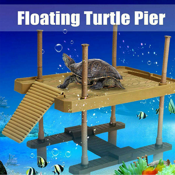 Turtle Pier Basking Platform Aquarium Fish Tank Reptile Floating Dock Pier Decor