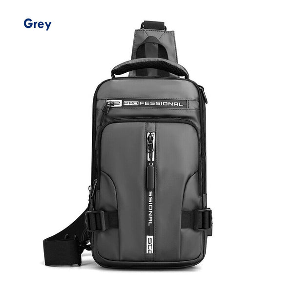 Men's Sling Crossbody Bag Anti-theft Shoulder Chest Messenger Backpack USB Port