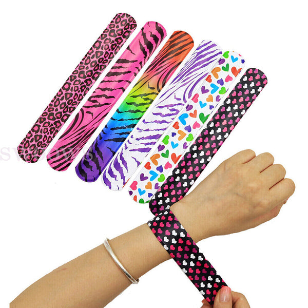 30PCS Mixed Wrist Snap Slap Bands Kids Party Favor Novelty Toys Play band NEW AU