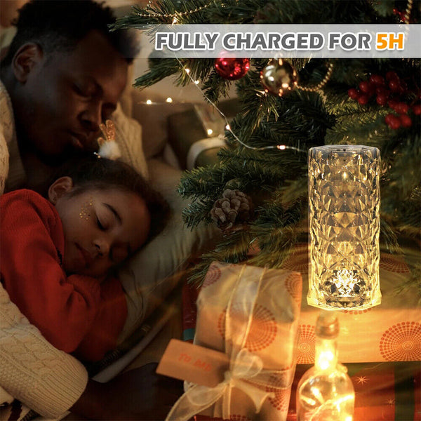 1/2PCS 3/16 Color Crystal LED Light Table Lamp Rose Diamond Touch Lamp with USB